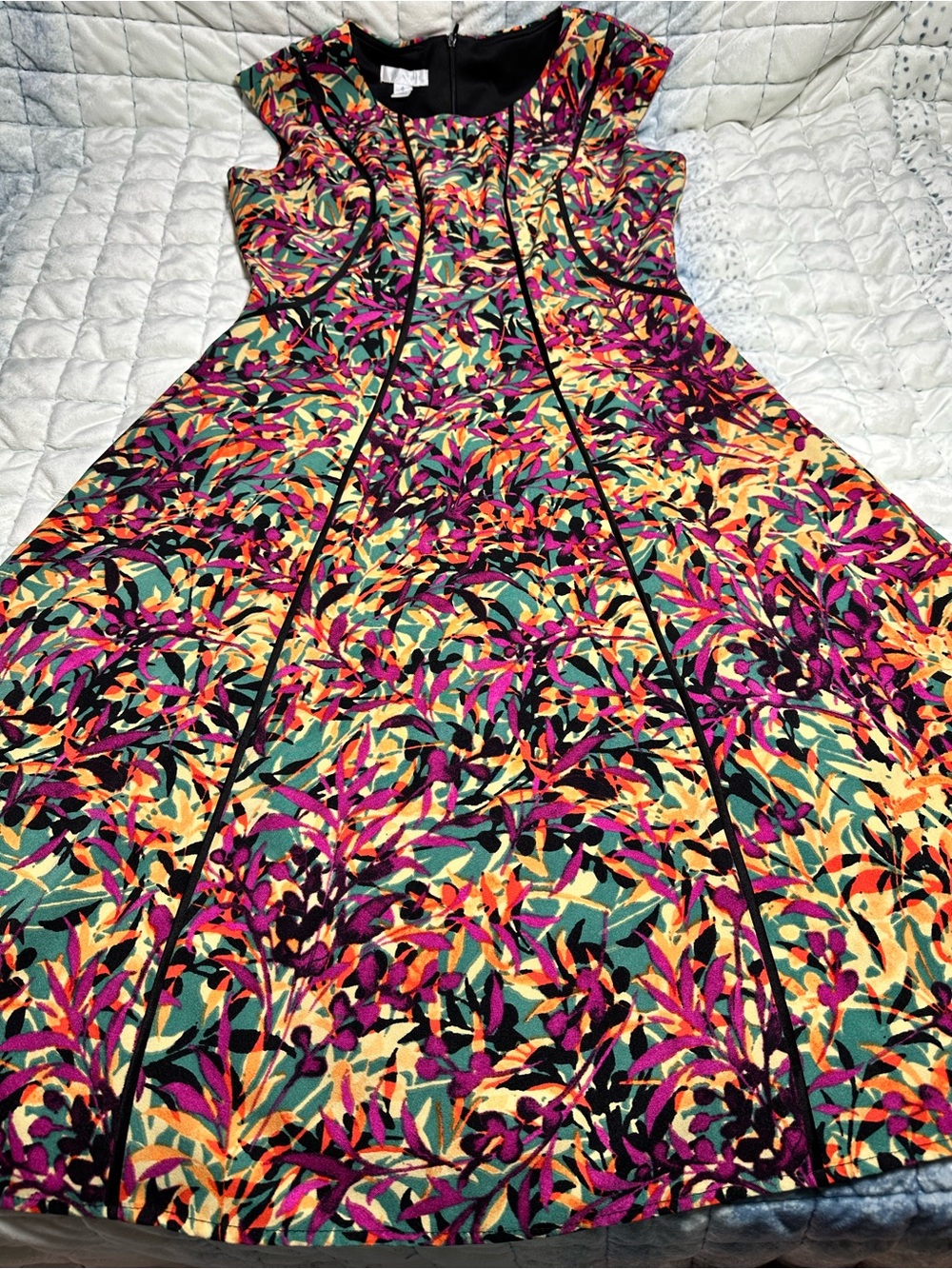 London Times Multicolor Floral Fit & Flare Dress